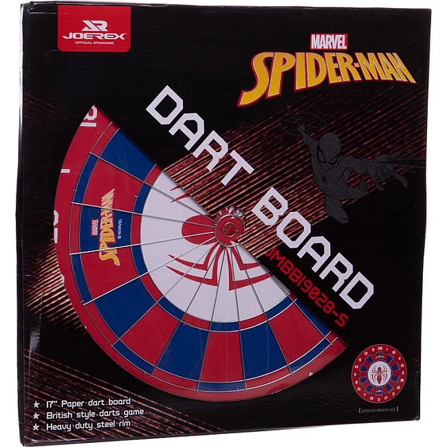 Дартс из прессованной бумаги 6 дротиков и мишень JOEREX MARVEL SPIDERMAN JMBB19028-S 43см