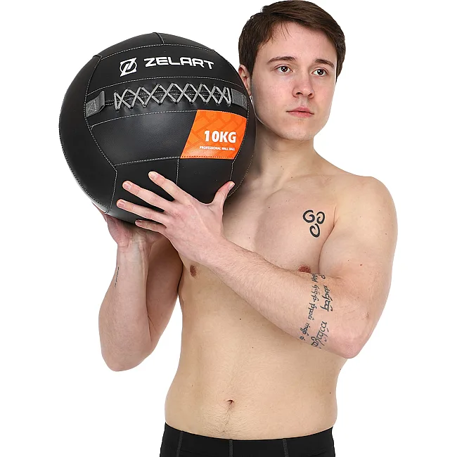 Мяч набивной медицинский для кроссфита WALL BALL ZELART
 TA-7822-10 вес-10кг