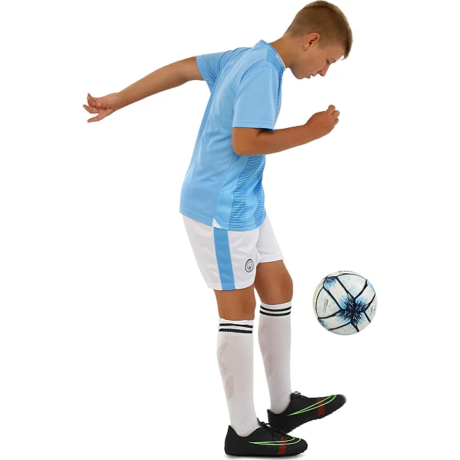 Футбольна форма дитяча із символікою клубу
 MANCHESTER CITY домашня 2024 SP-SPORT

 CO-7184 (Блакитний-білий)