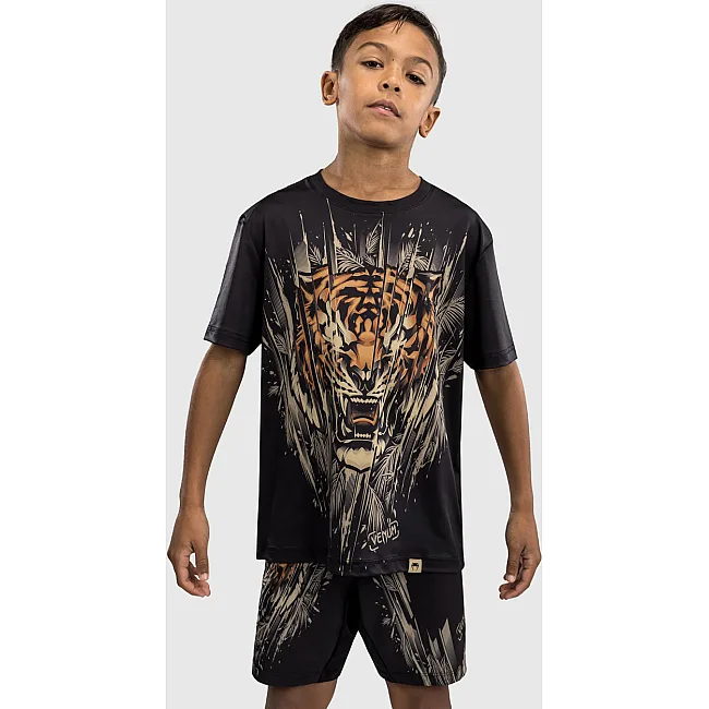 Детская футболка VENUM Tiger Dry Tech Black Neon Orange