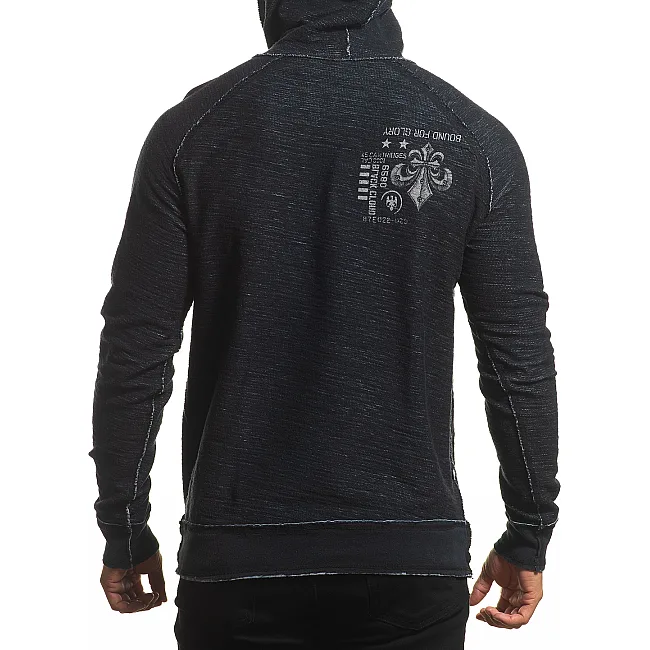 Двухсторонняя толстовка AFFLICTION AC Speed Tribe A24374 Slate Crystal Wash-Black