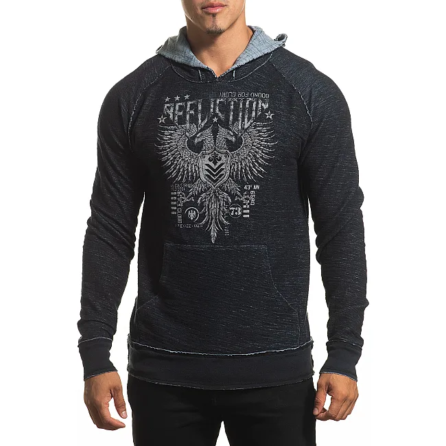 Двухсторонняя толстовка AFFLICTION AC Speed Tribe A24374 Slate Crystal Wash-Black