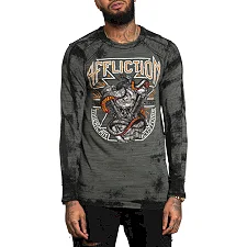 Двусторонний лонгслив AFFLICTION Reversible Paramount Black Dusty Olive