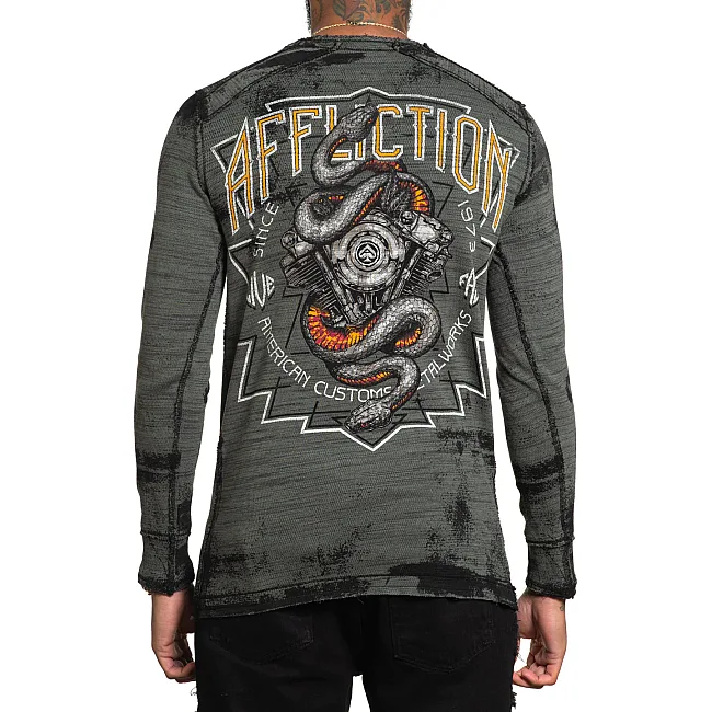 Двосторонній лонгслів AFFLICTION Reversible Paramount Black Dusty Olive
