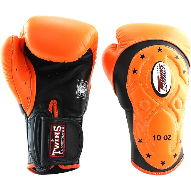Перчатки для бокса TWINS Velcro Extra Design BGVL6-MK Black Orange