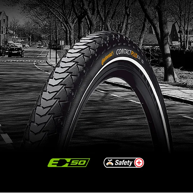 Покрышка на велосипед CONTINENTAL CONTACT Plus 28"x1.6, SafetyPlus Breaker, светоотражающая