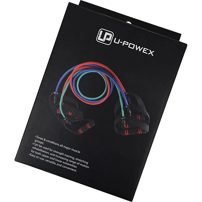 Трубчатый для фитнеса эспандер с ручками U-POWEX Latex resistance tube 30LB Red (13.5кг.)