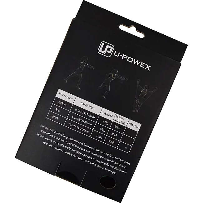 Трубчатый для фитнеса эспандер с ручками U-POWEX Latex resistance tube 30LB Red (13.5кг.)