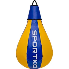 Боксерская груша каплевидная набивная SPORTKO GP-1 50x24см (Синий-желтый)
