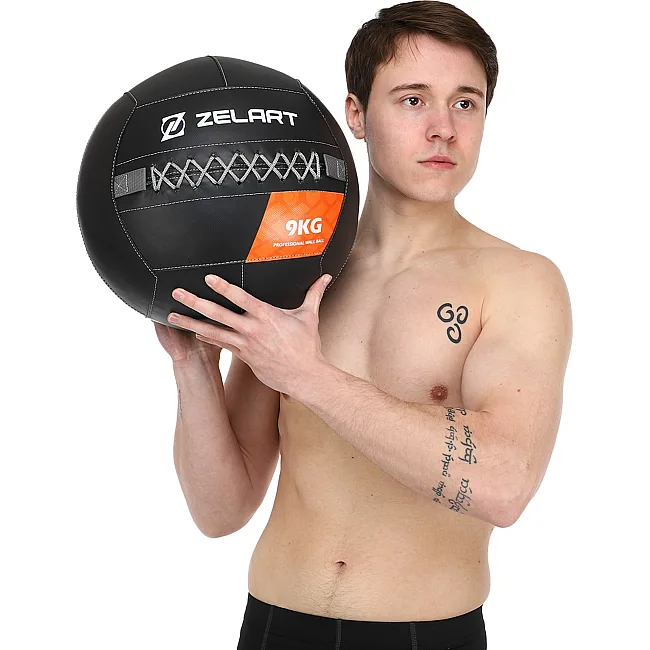 М'яч набивний медичний для кросфіту WALL BALL ZELART
 TA-7822-9 вага-9кг