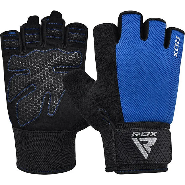 Перчатки для фитнеса RDX W1 HALF BLUE PLUS