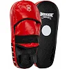 Лапа боксерская прямая тренировочная удлиненная кожа BOXER 2007-01 40х21х4,5см 2штуки (Черный-красный)