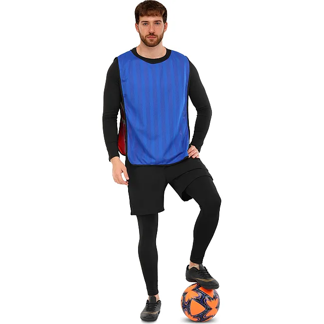 Манишка спортивная игровая двусторонняя с резинкой SP-SPORT
 CO-0792 (Голубой-желтый)