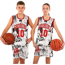 Детская баскетбольная форма NBA клуб Shuhoku 10 BA-6609 (Белый-красный)