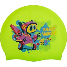 Шапочка для бассейна силиконовая юниорская MADWAVE Junior MAD BOT M057915 (Зеленый)
