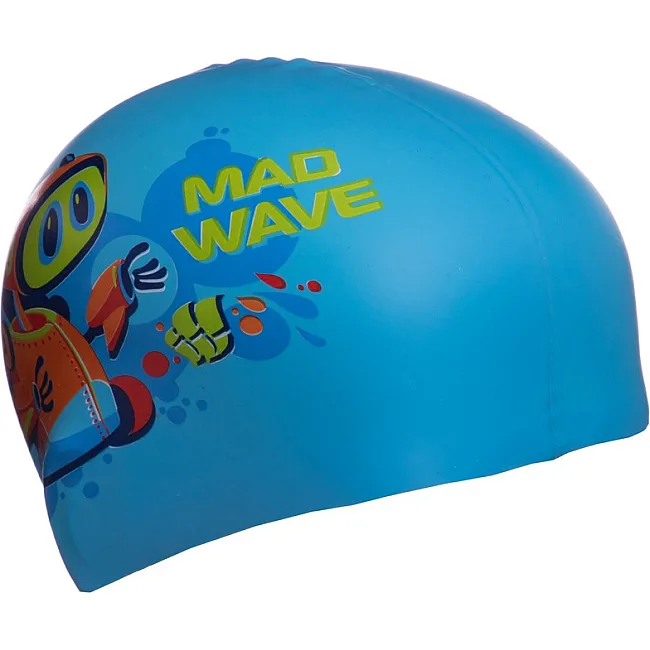 Шапочка для бассейна силиконовая юниорская MADWAVE Junior MAD BOT M057915 (Красный)