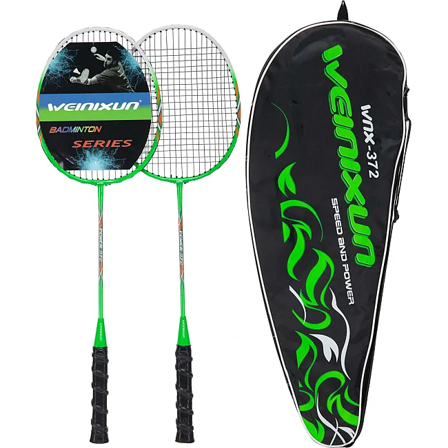 Ракетки для бадминтона в чехле WEINIXUN SPEED AND POWER WNX-372 (Зеленый)
