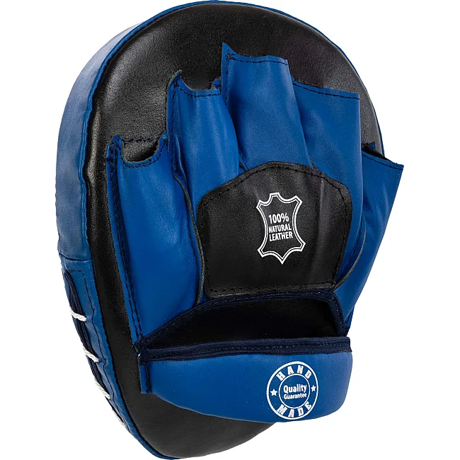 Лапа боксерская изогнутая тренировочная кожа BOXER
 2010-01 19х23х4см 2штуки (Черный-синий)