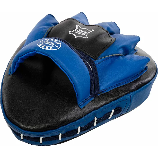 Лапа боксерская изогнутая тренировочная кожа BOXER
 2010-01 19х23х4см 2штуки (Черный-синий)