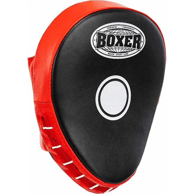Лапа боксерская изогнутая тренировочная кожа BOXER
 2010-01 19х23х4см 2штуки (Черный-синий)