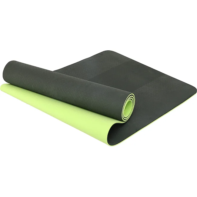 Килимок для йоги та фітнесу TPE двошаровий SP-PLANETA FI-3046-650 183x61x0,6см (Чорний-салатовий)