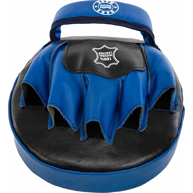 Лапа боксерская изогнутая тренировочная кожа BOXER
 2010-01 19х23х4см 2штуки (Черный-синий)