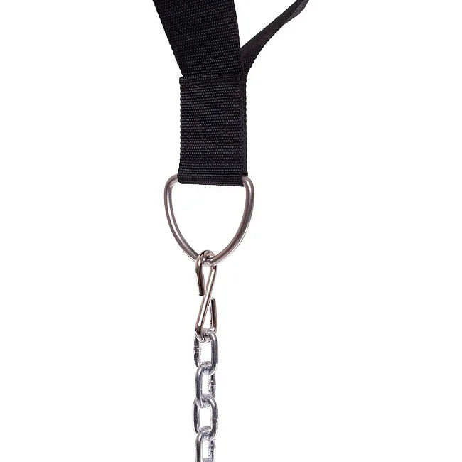 Пояс атлетический для отягощения текстильный с цепью и карабином VALEO Dipping Belt TA-4422 спинка-17см
