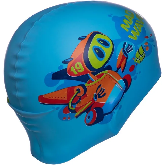 Шапочка для бассейна силиконовая юниорская MADWAVE Junior MAD BOT M057915 (Красный)