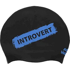 Шапочка для бассейна силиконовая для взрослых MADWAVE INTROVERT reversible M055336 (Черный-белый)