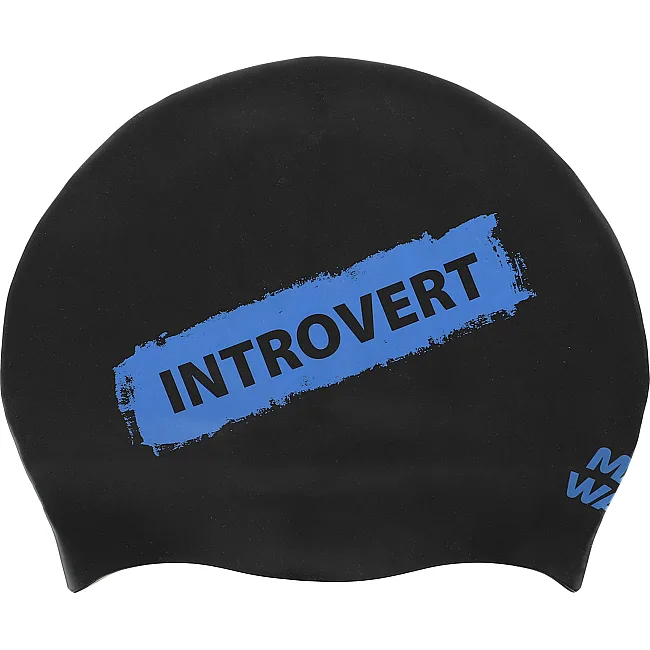 Шапочка для бассейна
 силиконовая для взрослых MADWAVE
 INTROVERT reversible M055336 (Черный-белый)