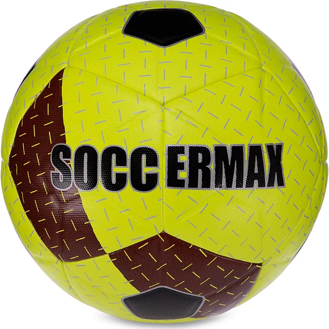 Футбольный мяч HYBRID SOCCERMAX FIFA FB-3124 №5 PU (Желтый-бордовый)