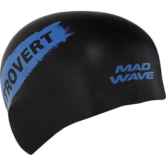 Шапочка для бассейна
 силиконовая для взрослых MADWAVE
 INTROVERT reversible M055336 (Черный-белый)