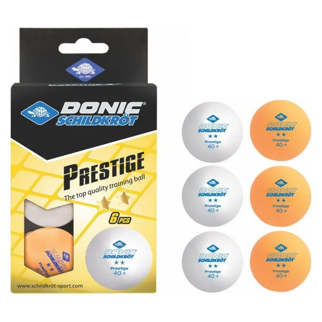 Мячи Donic Prestige 2* 40+ 6шт white+orange