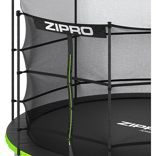 Батут Zipro Jump Pro з внутрішньою сіткою 12 футів 374 см чорно-зелений