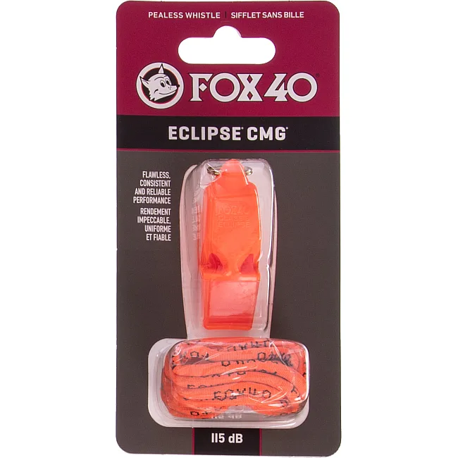 Свисток спортивный судейский пластиковый со шнурком ECLIPSE CMG FOX40-ECLIPSE CMG (Оранжевый)