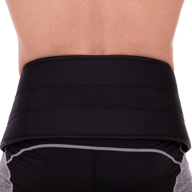 Пояс атлетический для отягощения текстильный с цепью и карабином VALEO Dipping Belt TA-4422 спинка-17см
