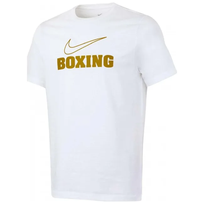 Футболка чоловіча NIKE Mens Boxing WM Tee White Metallic Gold