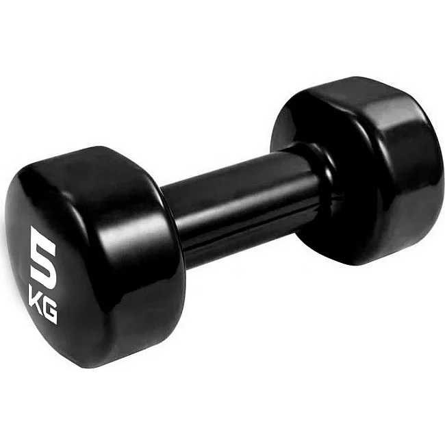 Гантели виниловые POWERPLAY 4125 Achilles 2x5кг. Черные (пара - 2шт)