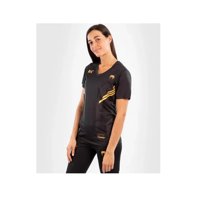 Женская футболка VENUM Authentic UFC FightNight Dry Tech Black Gold