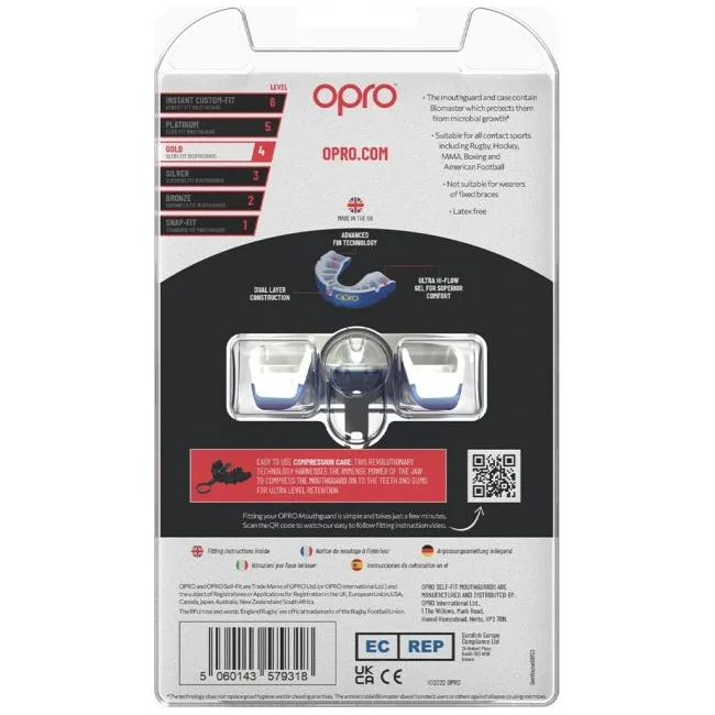Капа для боксу для дітей OPRO Self-fit GEN5 Youth Gold Dark Blue Pearl