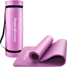 Коврик для фитнеса и йоги POWER SYSTEM PS-4017 NBR Plus Pink (180х61х1)