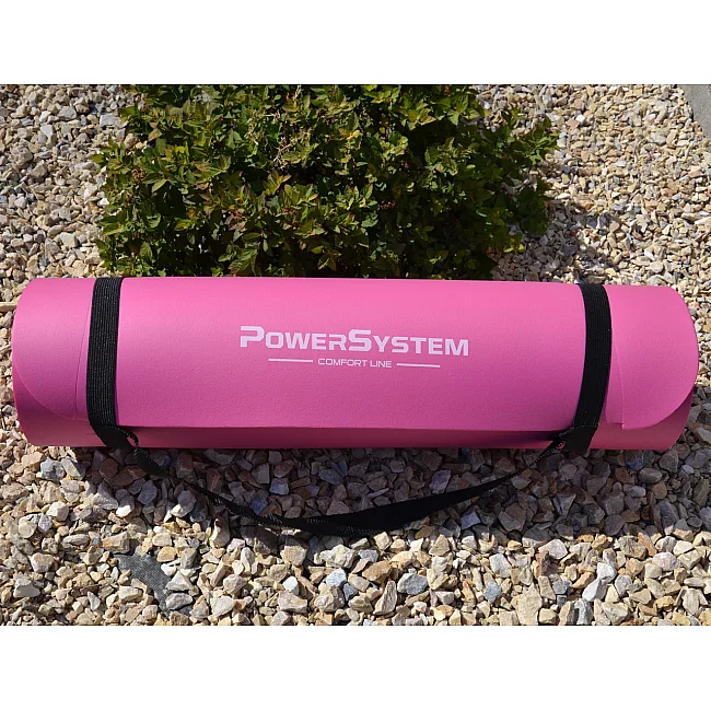 Коврик для фитнеса и йоги POWER SYSTEM PS-4017 NBR Plus Pink (180х61х1)