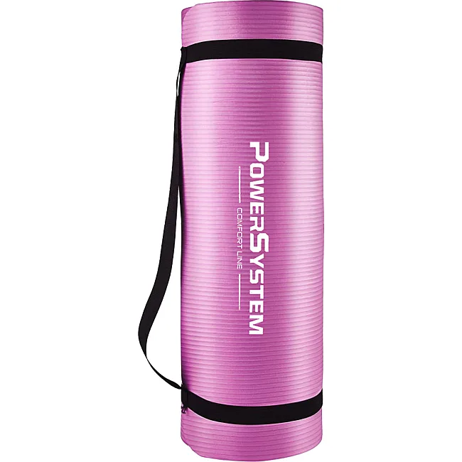 Коврик для фитнеса и йоги POWER SYSTEM PS-4017 NBR Plus Pink (180х61х1)