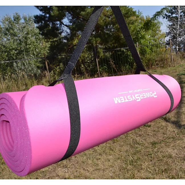 Коврик для фитнеса и йоги POWER SYSTEM PS-4017 NBR Plus Pink (180х61х1)