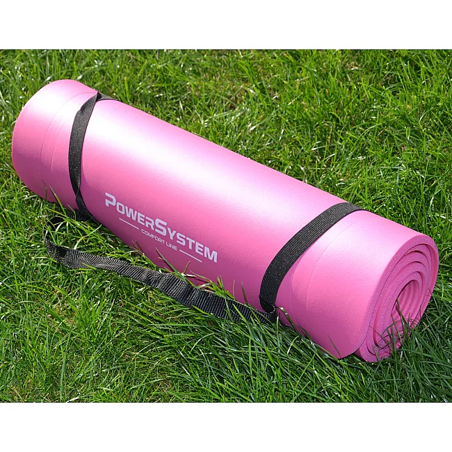 Коврик для фитнеса и йоги POWER SYSTEM PS-4017 NBR Plus Pink (180х61х1)