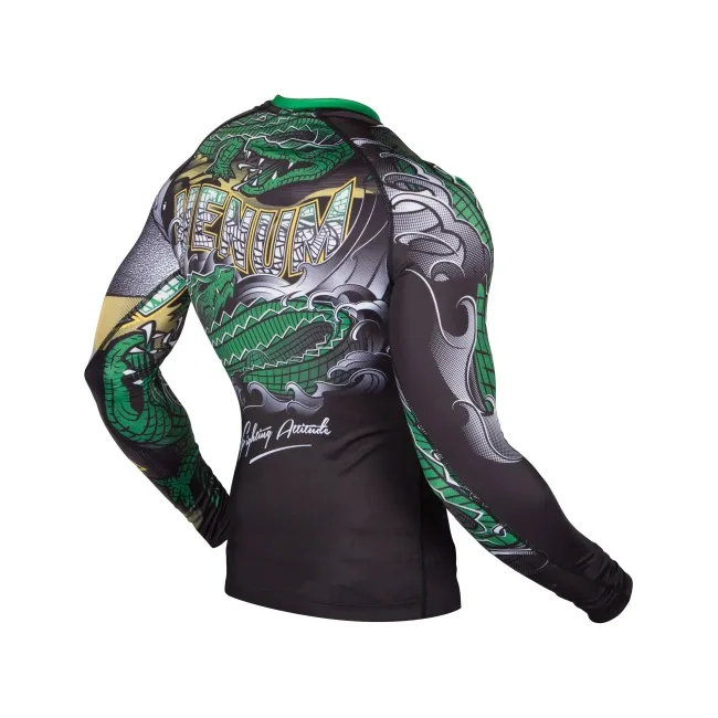 Рашгард VENUM Crocodile Long Sleeves Black Green