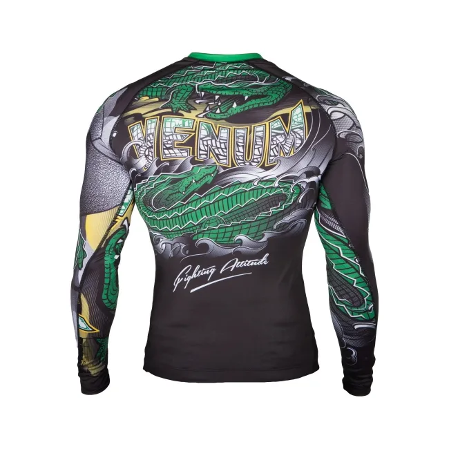 Рашгард VENUM Crocodile Long Sleeves Black Green