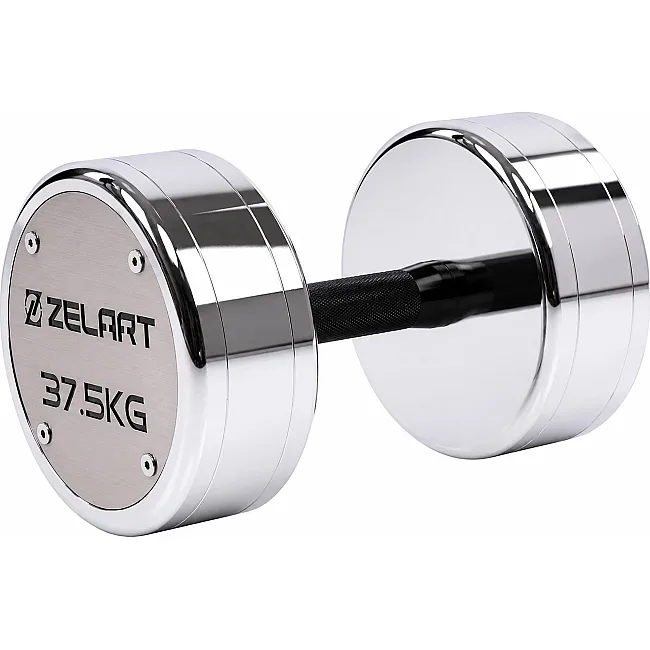 Гантель професійна сталева хромована ZELART TA-7048-37_5 (Хром)