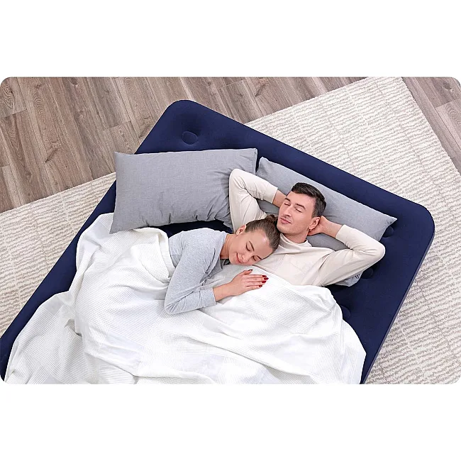 Матрац надувний Bestway 67003 з насосом 203x152 см, синій