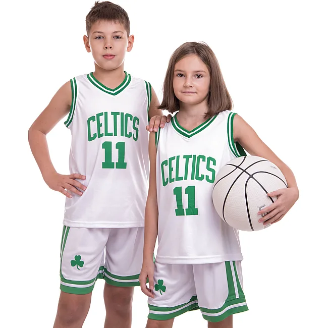 Детская баскетбольная форма NBA клуб Bton Celtics 11 BA-0967 (Белый-зеленый)